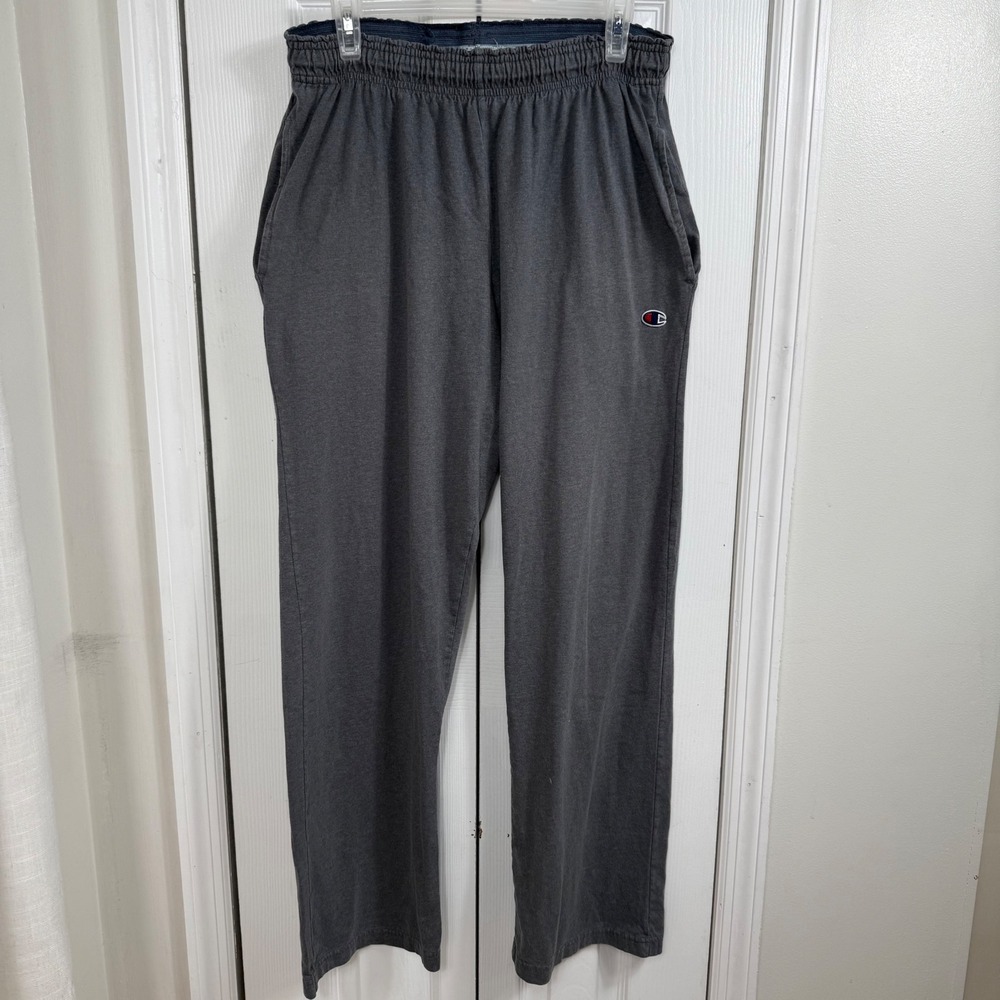 Champion Authentic Jersey Pants Large Gray Athleisure Minimalist Straight Leg